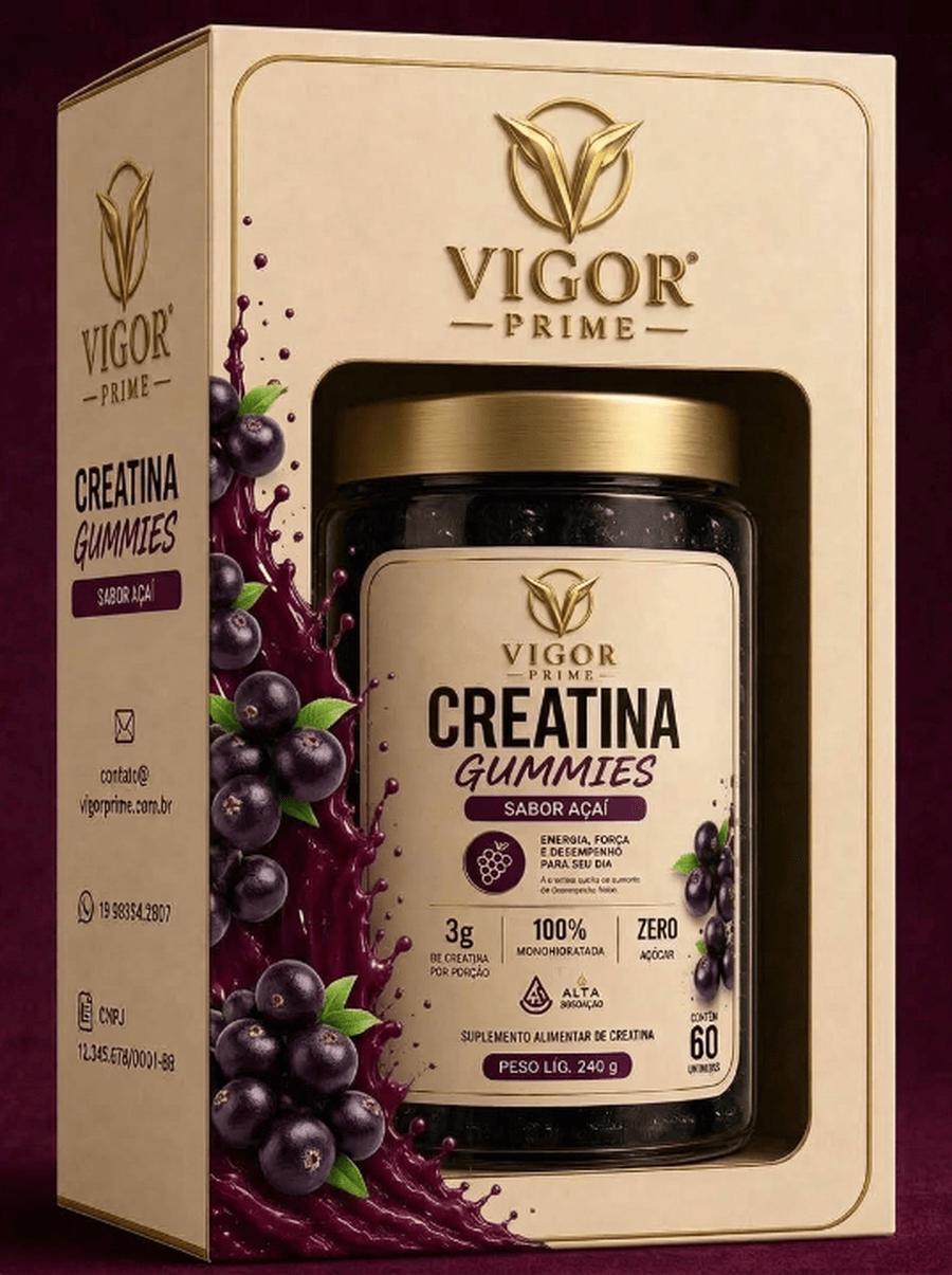 Vigor Prime Creatina Gummies sabor Açaí
